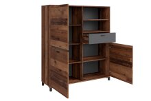Highboard >JACKSON< (BxHxT: 126x143x40 cm) in Old Style - 126x143x40cm (BxHxT)