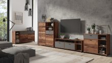 Highboard >JACKSON< (BxHxT: 126x143x40 cm) in Old Style - 126x143x40cm (BxHxT)