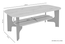 Couchtisch >JONNY< (BxHxT: 110x42,5x55 cm) in Old Style - 110x42,5x55cm (BxHxT)
