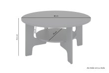 Couchtisch >JONNY< (BxHxT: 80x42,5x80 cm) in grau - 80x42,5x80cm (BxHxT)
