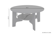 Couchtisch >JONNY< (BxHxT: 80x42,5x80 cm) in weiß - 80x42,5x80cm (BxHxT)