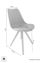 Stuhl >KIRA< (2er-Set) in schwarz - 48x86x56 (BxHxT)