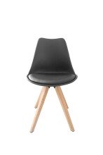 Stuhl >KIRA< (2er-Set) in schwarz - 48x86x56 (BxHxT)