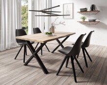 Stuhl >KIRA< (2er-Set) in schwarz - 48x86x56 (BxHxT)