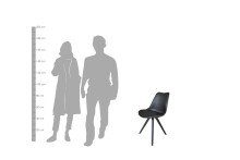 Stuhl >KIRA< (2er-Set) in schwarz - 48x86x56 (BxHxT)