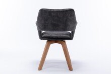 Stuhl >KLARA< (2er-Set) in grau aus Samt - 52x89x63,5cm (BxHxT)