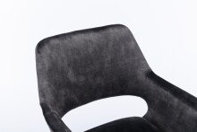 Stuhl >KLARA< (2er-Set) in grau aus Samt - 52x89x63,5cm (BxHxT)