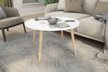 Couchtisch >LASSE< (BxHxT: 80x46x80 cm) in weiß - 80x46x80cm (BxHxT)