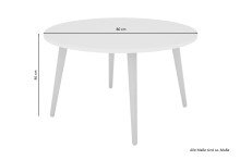 Couchtisch >LASSE< (BxHxT: 80x46x80 cm) in weiß - 80x46x80cm (BxHxT)