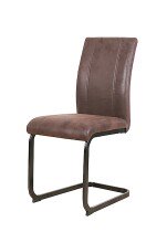 Esszimmerstuhl >MALU< (2er-Set) in braun aus Microfaser - 43x99x56cm (BxHxT)