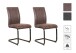 Esszimmerstuhl >MALU< (2er-Set) in braun aus Microfaser - 43x99x56cm (BxHxT)