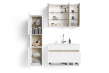 Spiegelschrank >MARINO< (BxHxT: 80x60x20 cm) in weiß - 80x60x20cm (BxHxT)
