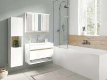 Spiegelschrank >MARINO< (BxHxT: 80x60x20 cm) in weiß - 80x60x20cm (BxHxT)
