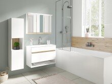 Spiegelschrank >MARINO< (BxHxT: 80x60x20 cm) in weiß - 80x60x20cm (BxHxT)