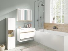 Spiegelschrank >MARINO< (BxHxT: 80x60x20 cm) in weiß - 80x60x20cm (BxHxT)