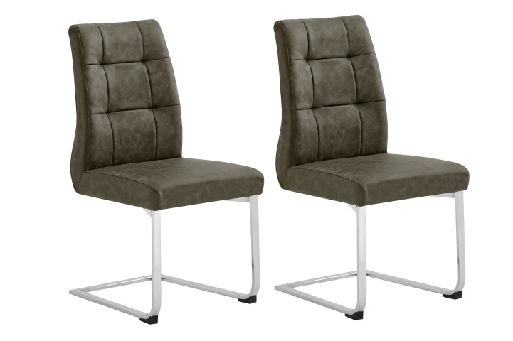 Esszimmerstuhl >MARLEN-XXL< (2er-Set) in braun aus Microfaser - 47x96x62 (BxHxT)