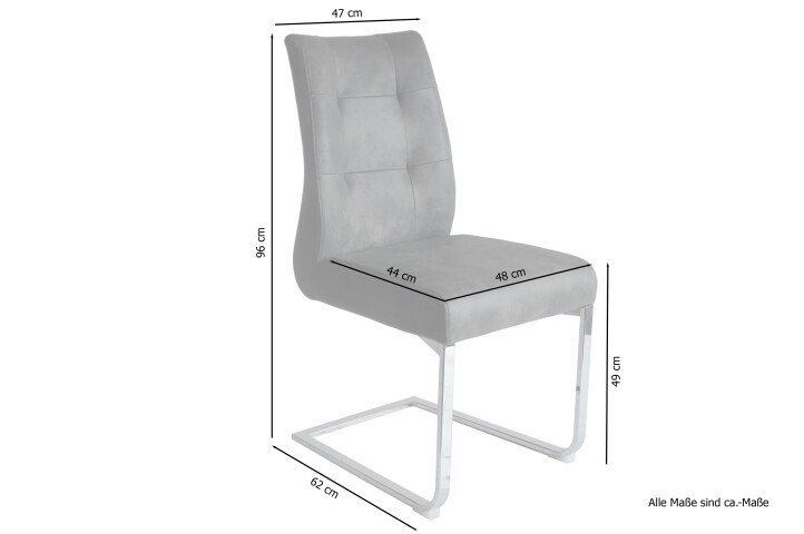 Esszimmerstuhl >MARLEN-XXL< (2er-Set) in braun aus Microfaser - 47x96x62 (BxHxT)