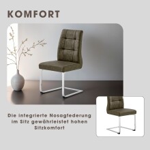 Esszimmerstuhl >MARLEN-XXL< (2er-Set) in braun aus Microfaser - 47x96x62 (BxHxT)