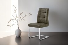 Esszimmerstuhl >MARLEN-XXL< (2er-Set) in braun aus Microfaser - 47x96x62 (BxHxT)