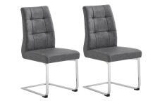 Esszimmerstuhl >MARLEN-XXL< (2er-Set) in grau aus...