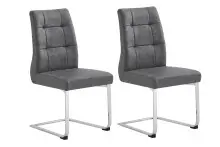 Esszimmerstuhl >MARLEN-XXL< (2er-Set) in grau aus...
