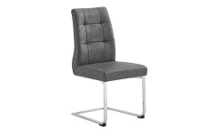 Esszimmerstuhl >MARLEN-XXL< (2er-Set) in grau aus Microfaser - 47x96x62 (BxHxT)