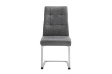 Esszimmerstuhl >MARLEN-XXL< (2er-Set) in grau aus Microfaser - 47x96x62 (BxHxT)