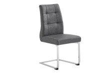 Esszimmerstuhl >MARLEN-XXL< (2er-Set) in grau aus Microfaser - 47x96x62 (BxHxT)