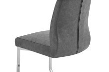 Esszimmerstuhl >MARLEN-XXL< (2er-Set) in grau aus Microfaser - 47x96x62 (BxHxT)