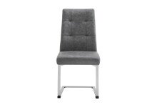 Esszimmerstuhl >MARLEN-XXL< (2er-Set) in grau aus Microfaser - 47x96x62 (BxHxT)