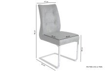 Esszimmerstuhl >MARLEN-XXL< (2er-Set) in grau aus Microfaser - 47x96x62 (BxHxT)