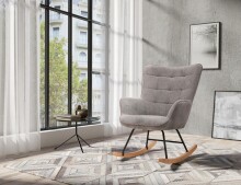 Schaukelstuhl >RICHIE< (BxHxT: 72x92x92 cm) in grau aus Cord - 72x92x92 (BxHxT)
