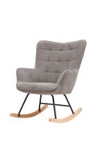 Schaukelstuhl >RICHIE< (BxHxT: 72x92x92 cm) in grau aus Cord - 72x92x92 (BxHxT)