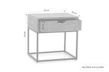 Nachttisch >SAMUEL< (BxHxT: 45x45x35 cm) in grau - 45x45x35 (BxHxT)