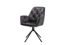Sessel >SARINA< (2er-Set) in schwarz aus Samt - 59,5x89x62cm (BxHxT)