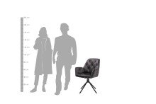 Sessel >SARINA< (2er-Set) in schwarz aus Samt - 59,5x89x62cm (BxHxT)