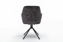 Sessel >SARINA< (2er-Set) in schwarz aus Samt - 59,5x89x62cm (BxHxT)