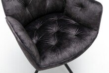 Sessel >SARINA< (2er-Set) in schwarz aus Samt - 59,5x89x62cm (BxHxT)