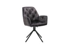 Sessel >SARINA< (2er-Set) in schwarz aus Samt -...