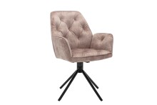 Sessel >SARINA< (2er-Set) in beige aus Samt -...