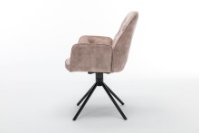 Sessel >SARINA< (2er-Set) in beige aus Samt - 59,5x89x62cm (BxHxT)