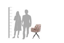 Sessel >SARINA< (2er-Set) in beige aus Samt - 59,5x89x62cm (BxHxT)