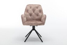 Sessel >SARINA< (2er-Set) in beige aus Samt - 59,5x89x62cm (BxHxT)