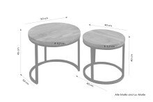 Satztisch >SELMA< (BxHxT: 50x45x50 cm) in braun - 50x45x50 (BxHxT)