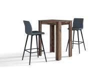 Bistrostuhl >SIMONE< (2er-Set) in grau aus Webstoff - 42x103x51cm (BxHxT)
