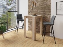 Bistrostuhl >SIMONE< (2er-Set) in grau aus Webstoff - 42x103x51cm (BxHxT)