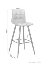 Bistrostuhl >SIMONE< (2er-Set) in grau aus Webstoff - 42x103x51cm (BxHxT)