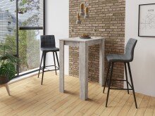 Bistrostuhl >SIMONE< (2er-Set) in grau aus Webstoff - 42x103x51cm (BxHxT)