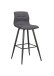 Bistrostuhl >SIMONE< (2er-Set) in grau aus Webstoff - 42x103x51cm (BxHxT)
