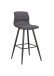 Bistrostuhl >SIMONE< (2er-Set) in grau aus Webstoff - 42x103x51cm (BxHxT)